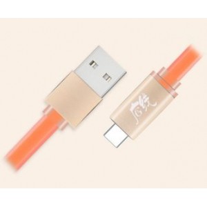 Lead USB-A To USB-C FLAT- Data Orange - 1M 170384