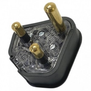 Black Rubber Plugtop 16A 1068-BLACK