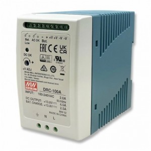 Power Supply Charger D/R IN220 OUT13.8V @ 4.5A 100W DRC-100A