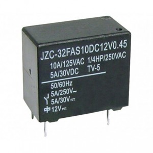 RELAY SPST 10A 12V 4PIN 18x10x15 JZC-32FAS10DC12V0.45