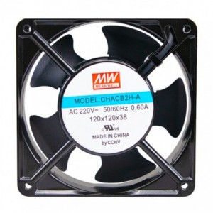 220VAC AXIAL COOLING FAN 120sqx38mm 2xBAL 78CFM W/LEADS CHACB2H-B