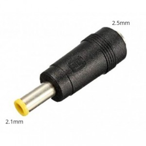ADAPTER DC POWER 2.1 PLUG TO 2.5mm SOCKET YELLOW RING 180754-YL