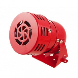 ECONO MINI MOTORIZED SIREN 220VAC 75x114x83mm RED SR-MS-190-M