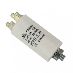 MOTOR RUNNING CAPACITOR 3uF 450VAC STU/4TE 30x57MM CBB60-E-3UF-450VAC