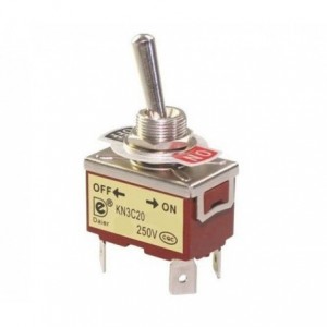 Large Toggle Switch Dpst ON-OFF 15A 250V Lug Terminals - Debulk KN3C-201AP