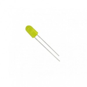 LED 5mm YELLOW DIFFUSED RND 600mcd 120DEG FLANGELESS - DEBULK 190689