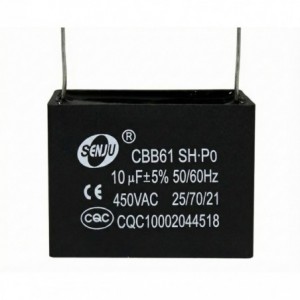 CAPACITOR C/FAN MOTOR 10uF 450VAC PCB CBB61 10UF/450VAC