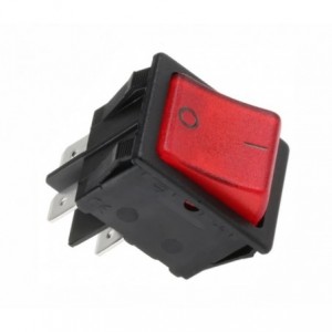 ROCKER SWITCH DPST 27x22 RD NO-C B12912X1-RD-250V