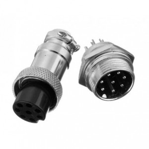 M16 8W MINI-MIC-PLUG And Socket Connector Set GX16-A-8PS