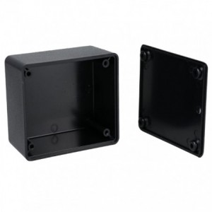ABS ENCLOSURE BLACK 105x105x52mm WITHOUT RIBS S30A-BK-RIBLESS