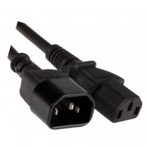 C13 SOCKET - C14 PLUG IEC POWER LEAD BLACK - 4m BLACK PC-MAN   (SEE MEMO)