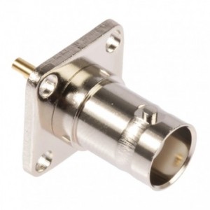 Bnc Socket Panel Flange Mount Solder Sq 4 Hole M5543T