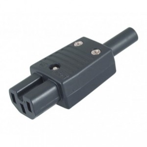 C15 Iec Socket IN-LINE RE-WIRE Keyed Type K24166