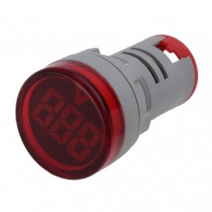 VOLTMETER 50-500VAC 3-DIG RED 22mm P/M PL-ND22-500V-R