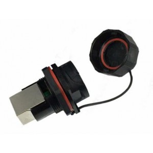 RJ45 Panel Mount Socket IP67 With SCREW-ON Cover RJ45F71