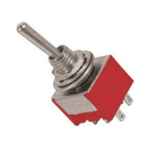 MINI Toggle Switch Dpdt ON-OFF-ON SOL-RED MTS-203-A1-R