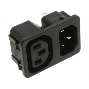 C13 Iec Socket + C14 Plug 10A 250VAC SNAP-IN AC-02