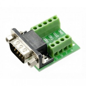 DB9 Plug Breakout Adapter Panel Mount To Screw Connectors PRS232