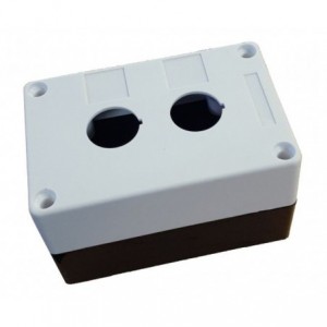 PUSH BUTTON ENCLOSURE 2 HOLE IP65 WHITE 22mm PB-BX2-22