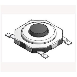 SMD TACTILE SWITCH 5.1x5.1mm H1.6mm BLACK DJ1187P-3