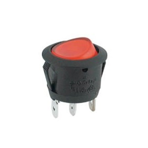 Round Rocker Switch 250VAC 10A Red Spst Illuminated B1294-RD *a*