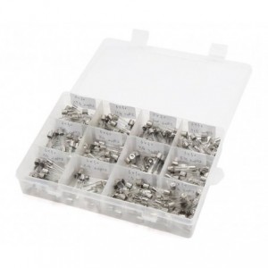 12-VALUE FUSE ASSORTMENT FAST BLOW 6x32 GLASS 0.1-16A EIE08-0002-01