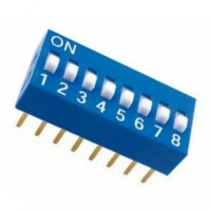 DIP SWITCH STD 8POLE 100mA 7.62mm BLUE DS-08BL