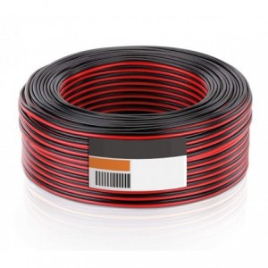 0.2mm2 TWIN FLEX BLACK &amp; RED CABLE - 100m/ROLL RVB2*0.2M2