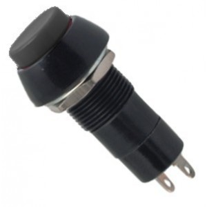 PUSH BUTTON SWITCH MOM N.O. H12mm 125VAC 3A BLACK PBS-11B-BLACK