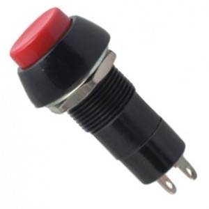 PUSH BUTTON SWITCH MOM N.O. H12mm 125VAC 3A RED PBS-11B-RED