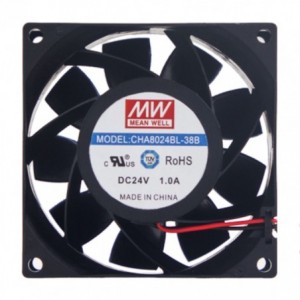 24VDC AXIAL COOLING FAN 80sqx38mm 2xBAL 107CFM LEAD CHA8024BL-38B