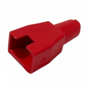 RJ45 BOOT FOR ROUND CABLE RED 27mm RJ45BRE2