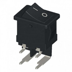 ROCKER SWITCH MINI DPST ON-OFF 15x21mm R/A PCB KCD1-4-201L