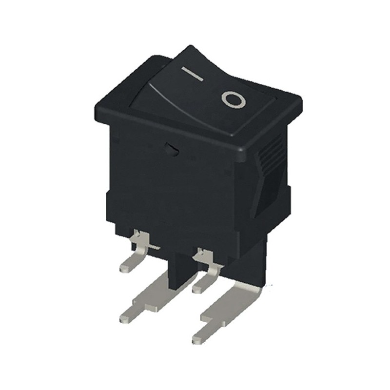 ROCKER SWITCH MINI DPST ON-OFF 15x21mm R/A PCB KCD1-4-201L - GeeWiz