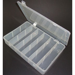 ABS ENCLOSURE CLEAR 18-COMPARTMENT LR SP77985 275x195x52mm