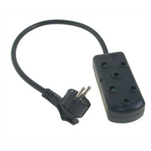 MULTIPLUG ADAPTER EXTENSION 2x15A TO 2PIN PLUG 500mm EXT-MAE3SHSSV153BK05
