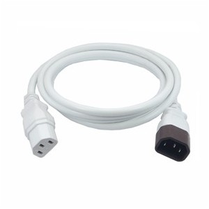 C13 SOCKET - C14 PLUG IEC POWER LEAD WHITE - 1.8m PC-HSP1WT1.8