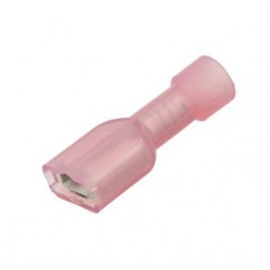 FULL INSU. NYLON TERMINAL 6.35mm RED - DEBULK FDFN1.25-250
