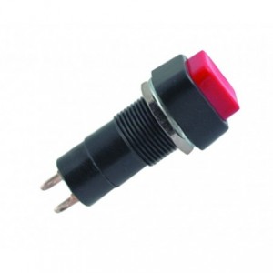 SQR PUSH BUTTON SWITCH N.C SPST 3A 125V 15x15mm M12 HOLE B160C-RED
