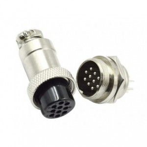 M16 10P MINI-MIC-PLUG And Socket Connector Set GX16-A-10PS