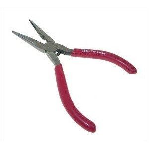 SERRATED LONG NOSE PLIER 125mm RED HANDLE SP7526