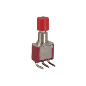 Push Button Switch Mn Spdt ON-MOM R/A Rd B068BSV Red Top