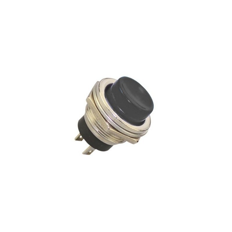 PUSH BUTTON SWITCH N.O. SPST 3A BLACK M16 D19mm DS-212-BK - GeeWiz