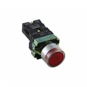 22mm PUSH BUTTON ILLUMINATED RED 220VAC NO PB-ADP2-BW3462-R