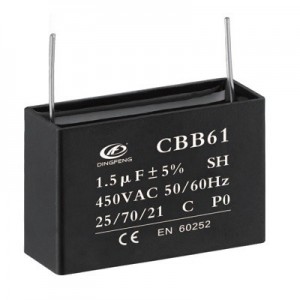 CAPACITOR C/FAN MOTOR 10uF 250VAC PCB CBB61B-E-10UF-250VAC