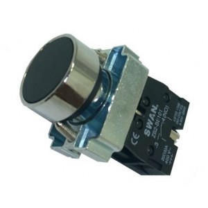 22mm PUSH BUTTON FLUSH BLACK 220VAC NO PB-ADP2-BA21