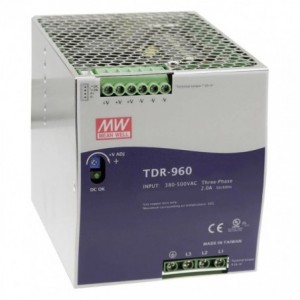 Power Supply Enc D/RAIL IN340-550VAC-3PH OUT24VDC 40A TDR-960-24