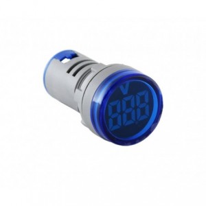VOLTMETER INDICATOR 20-500VAC 3-DIG BLUE 22mm P/M PL-ND22-500V-B