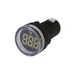 3-DIGIT P/M 22mm VOLTMETER 5-60VDC WHITE PL-DC5-60V-W