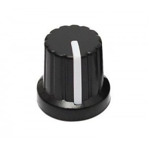 BLACK KNOB WITH WHITE MARKER 6mm 11x15 211201